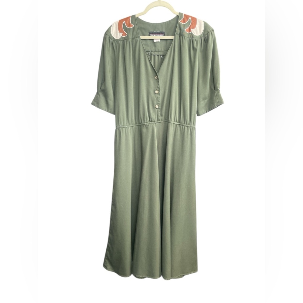 Vintage SL Fashions Western A-line day dress with full skirt